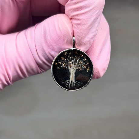 Ümmargune ripats 16mm, ülekullatud 925 hõbe (valge, roosa, kollane kuld)